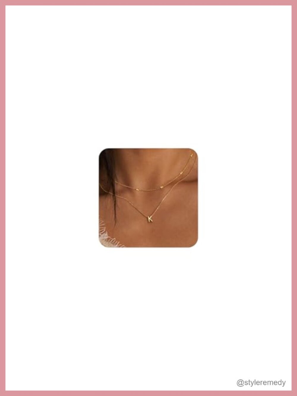 14K Gold Plated Initial K Layered Necklace Set Dainty Letter Jewelry Gift for
